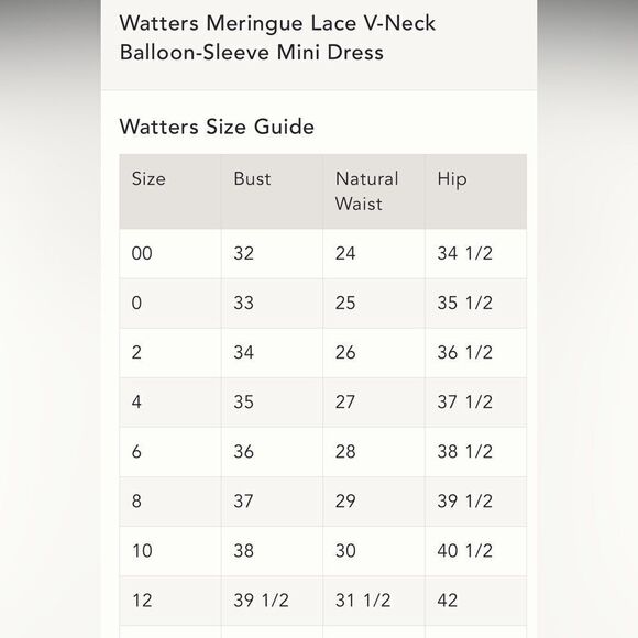 Anthropologie WATTERS MERINGUE IN LACE/ size 4 Ivory - Picture 13 of 14